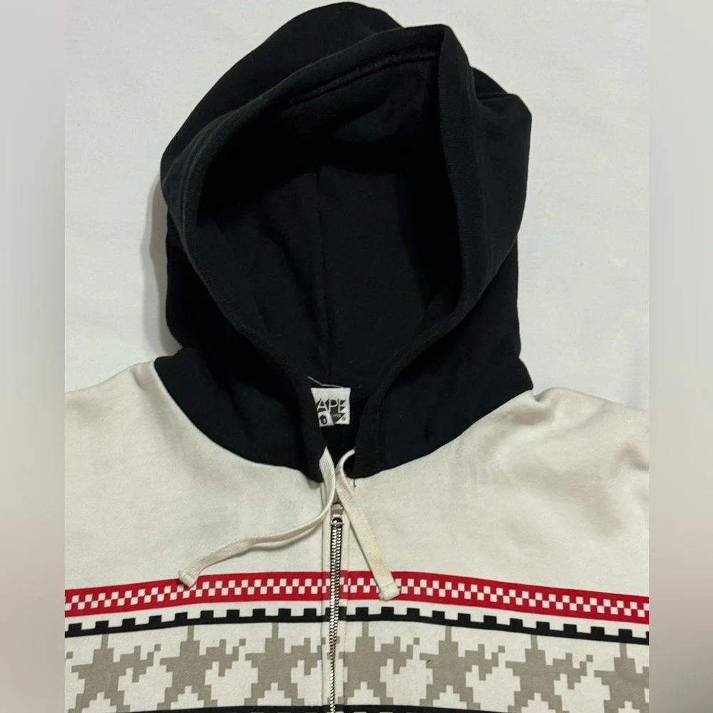 VTG A Bathing Ape BAPE Digital Print Y2K Stars Nigo Parka Zip Hoodie RARE BLACK - Picture 5 of 16